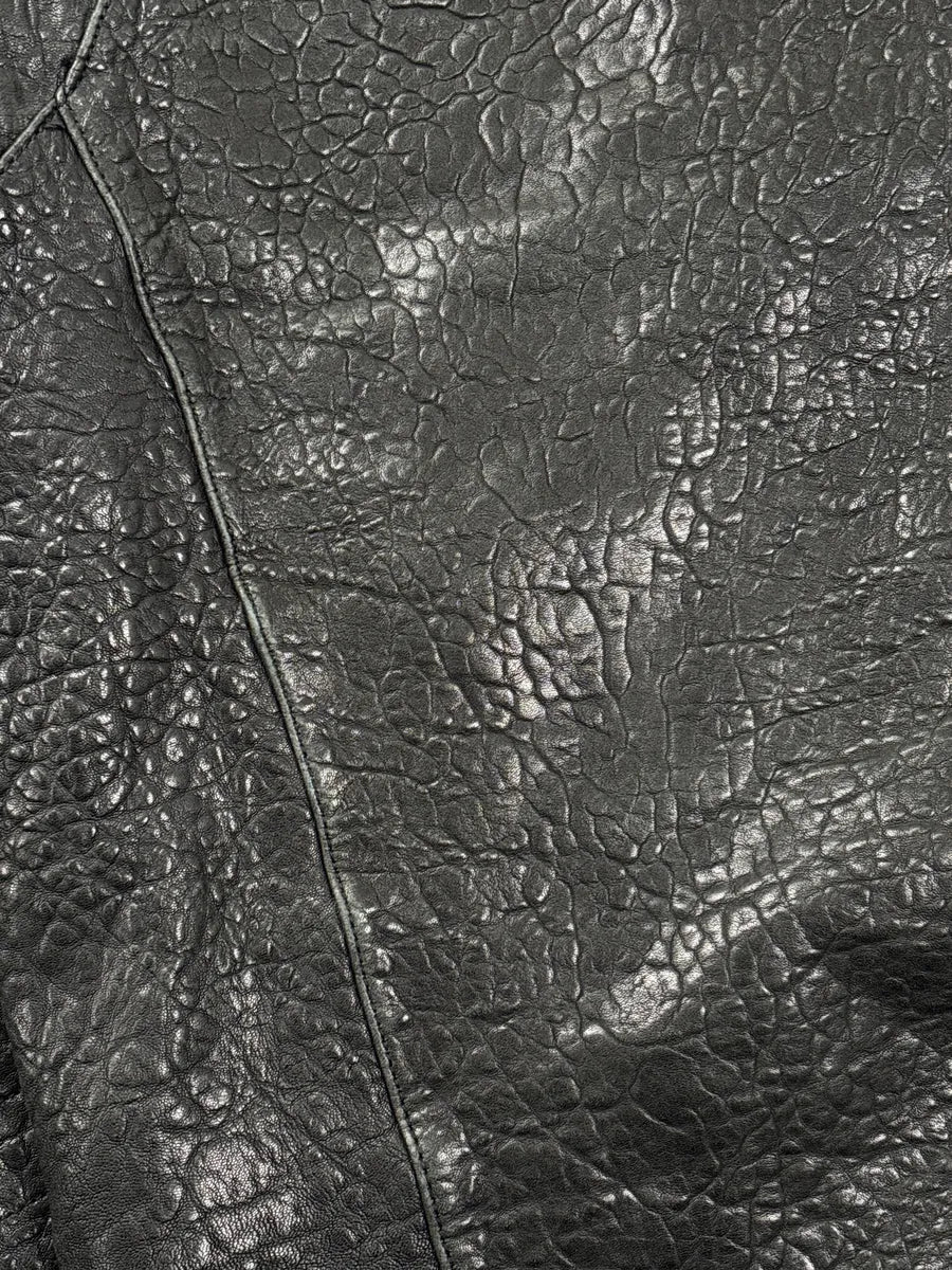 AW2015 Balmain x H&M Black Leather Textured Moto Leather Jacket fiIqAoAR 8
