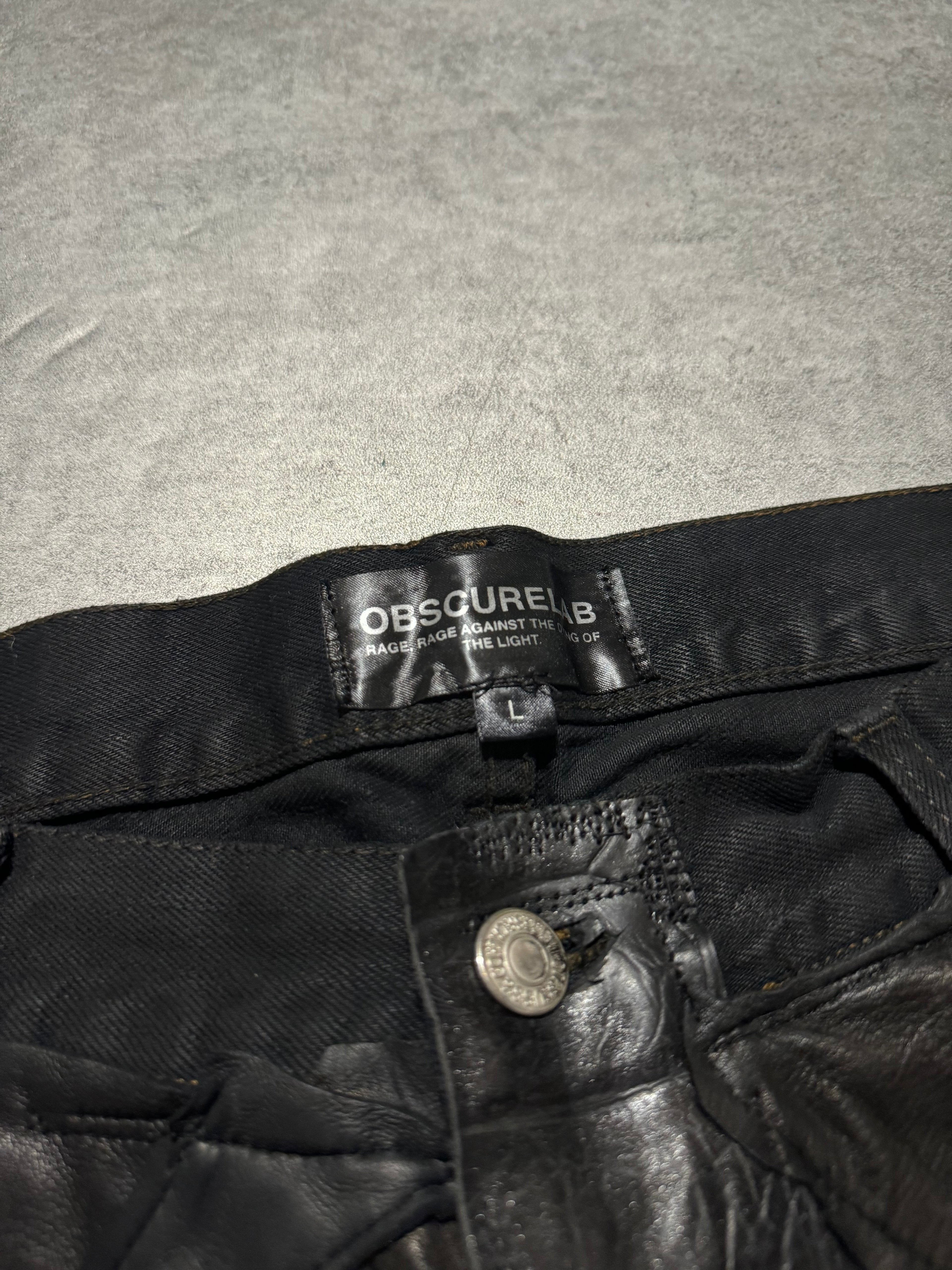 Artisanal Obscure Italian Lab Reworked Leather Crafted Black Pants (M/L) - 10