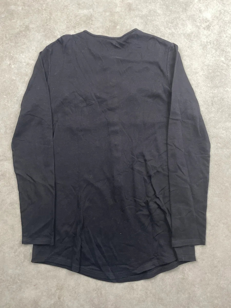 2000s Balmain Black Cashmere Lion Crest Button Henley Longsleeve fnMZXSCj 4