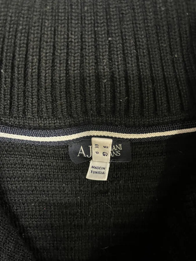 Armani Black Pleats Horizontal Polo Longsleeves WcyUero 9