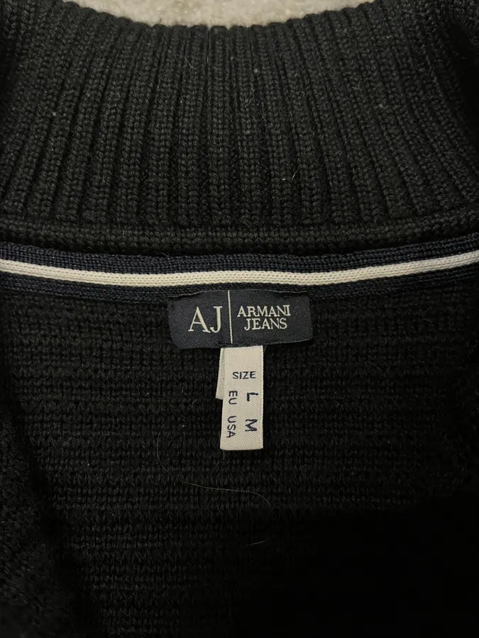 Armani Black Pleats Horizontal Polo Longsleeves WcyUero 8