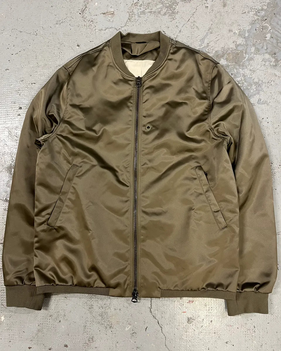 AW2016 Acne Studios Shiny Olive Nylon Light Bomber Jacket SmsOoHg 0