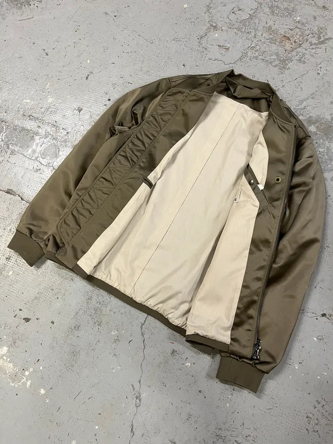 AW2016 Acne Studios Shiny Olive Nylon Light Bomber Jacket SmsOoHg 4