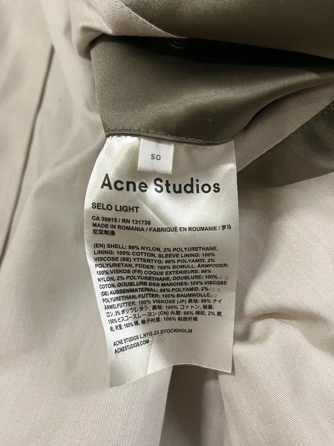 AW2016 Acne Studios Shiny Olive Nylon Light Bomber Jacket SmsOoHg 8