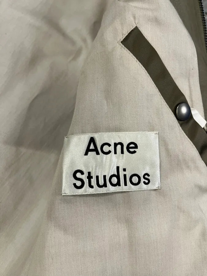 AW2016 Acne Studios Shiny Olive Nylon Light Bomber Jacket SmsOoHg 7