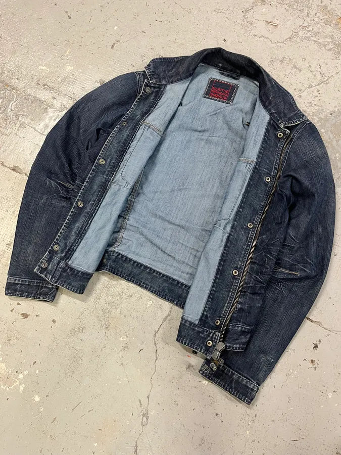 2000s Marithé + François Girbaud Faded Denim Jacket YhsoMBw 4