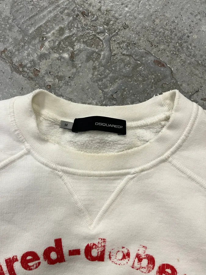 Dsquared2 Doberman Dog White Crewneck Sweater OzPjRcB 5