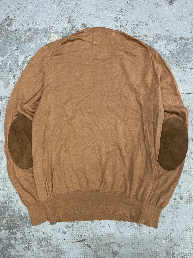 SS2018 Maison Margiela Brown Signature Padded Camel Sweater PXGRPYj 5
