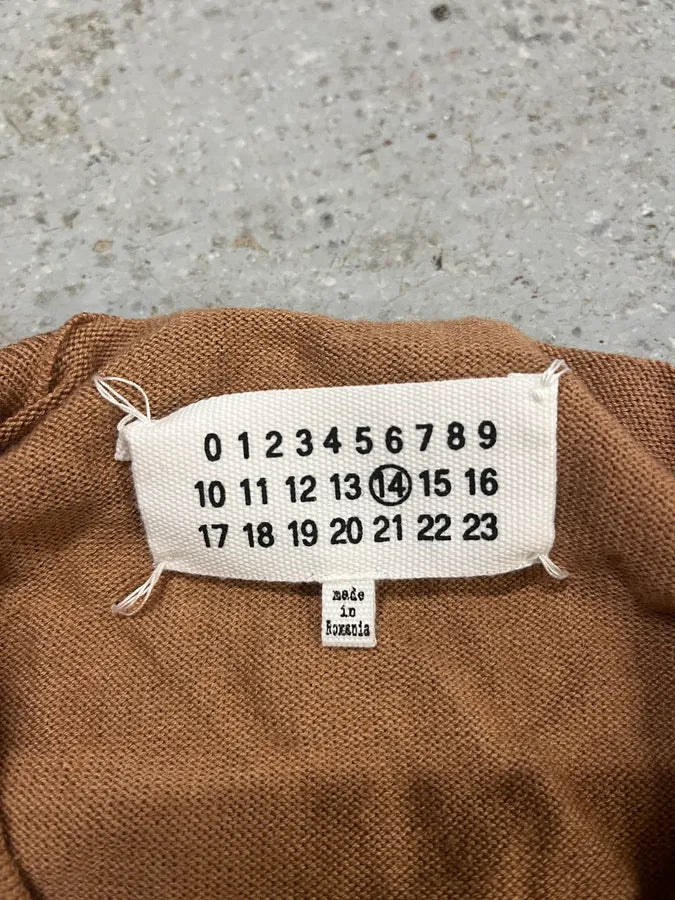 SS2018 Maison Margiela Brown Signature Padded Camel Sweater PXGRPYj 7