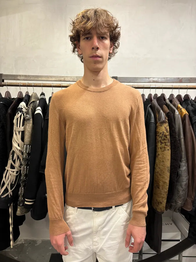 Maison Margiela Brown Signature Padded Camel Sweater PXGRPYj 1