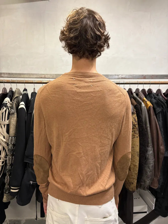 Maison Margiela Brown Signature Padded Camel Sweater PXGRPYj 2