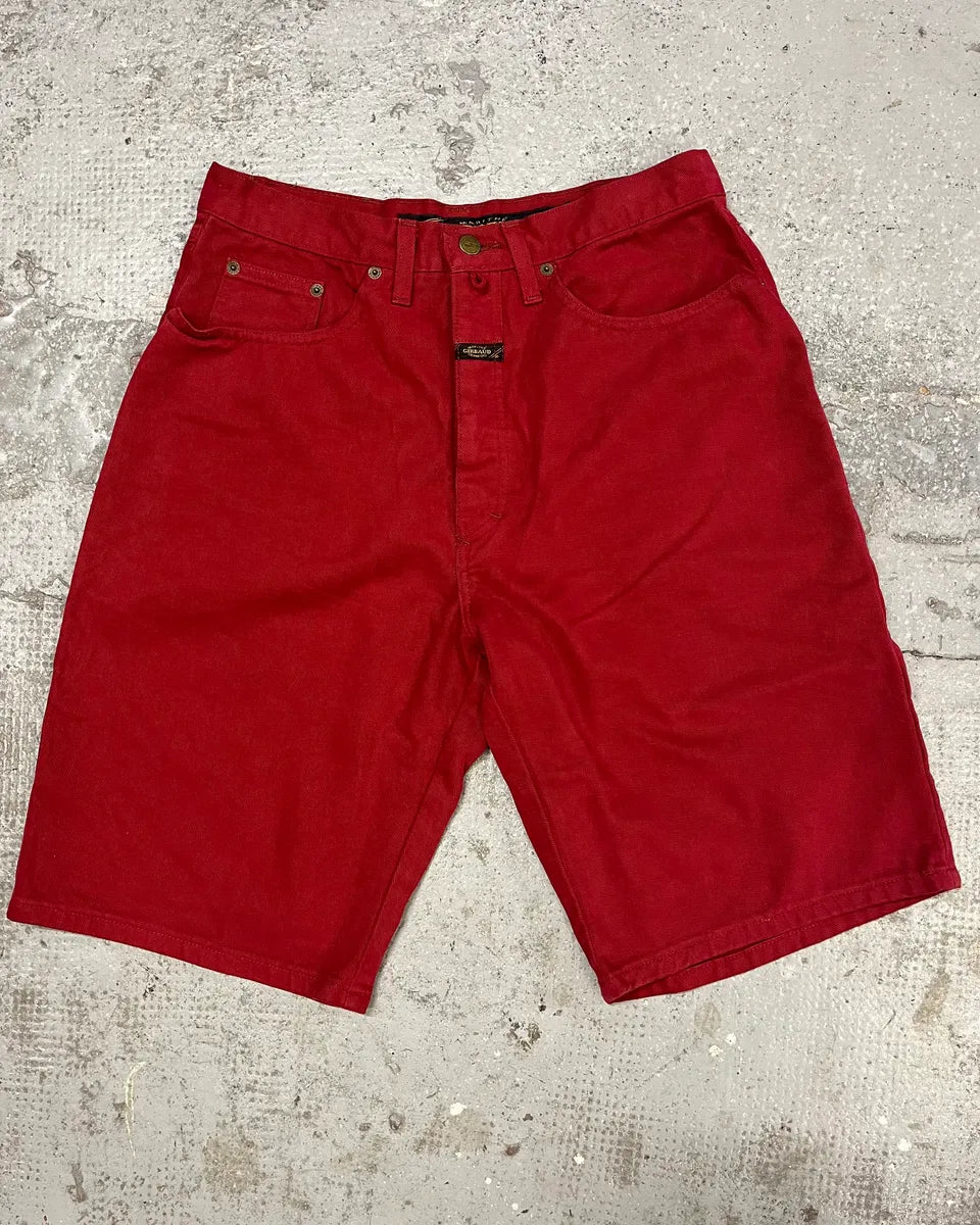 2000s Marithé + François Girbaud Red Cozy Large Shorts (S/M) JniUlHK 1