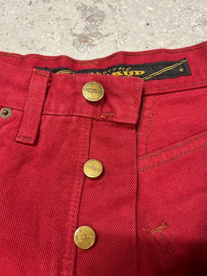 2000s Marithé + François Girbaud Red Cozy Large Shorts (S/M) JniUlHK 8