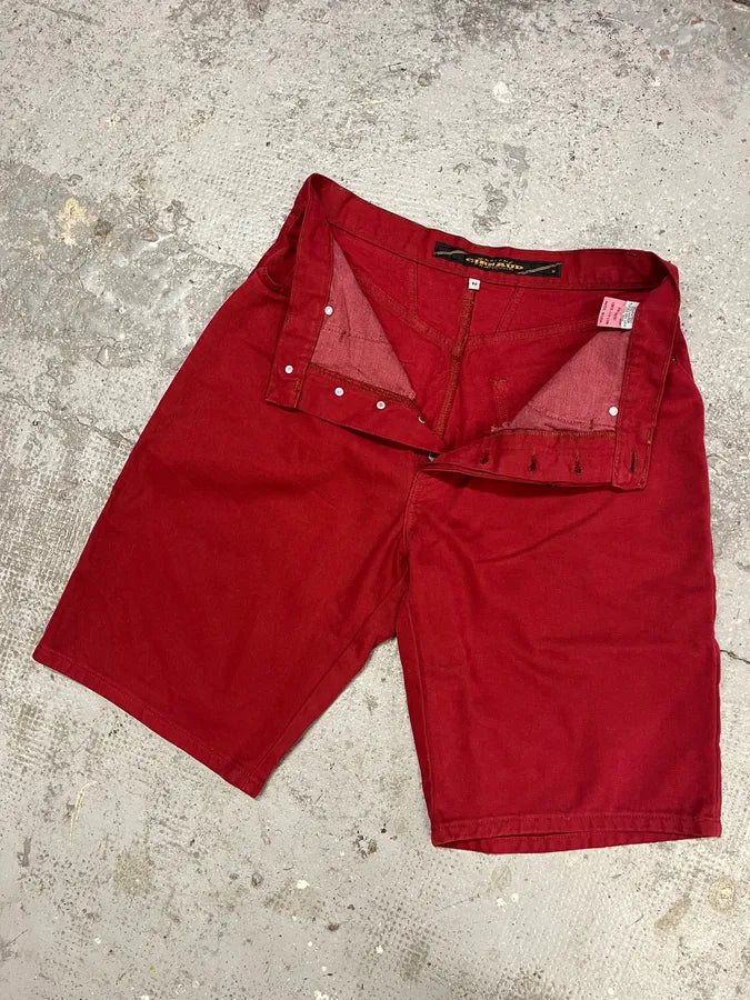 2000s Marithé + François Girbaud Red Cozy Large Shorts (S/M) JniUlHK 5