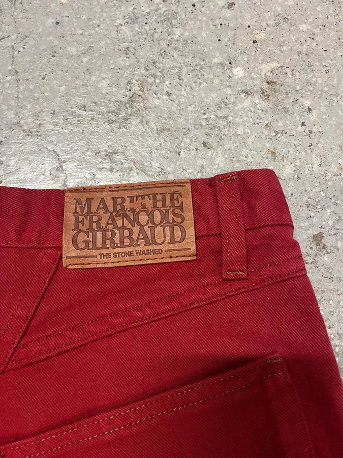 2000s Marithé + François Girbaud Red Cozy Large Shorts (S/M) JniUlHK 7
