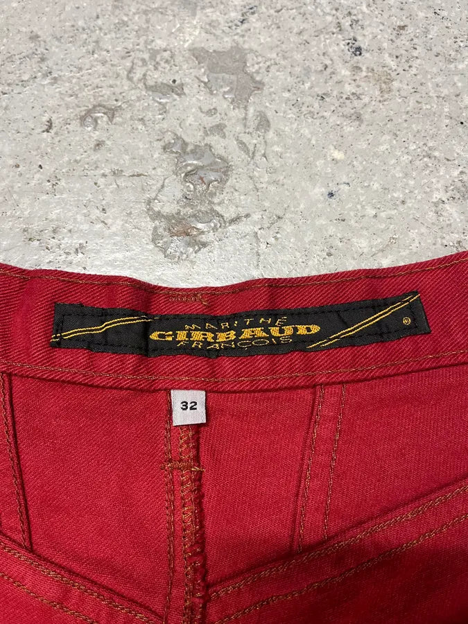 2000s Marithé + François Girbaud Red Cozy Large Shorts (S/M) JniUlHK 9
