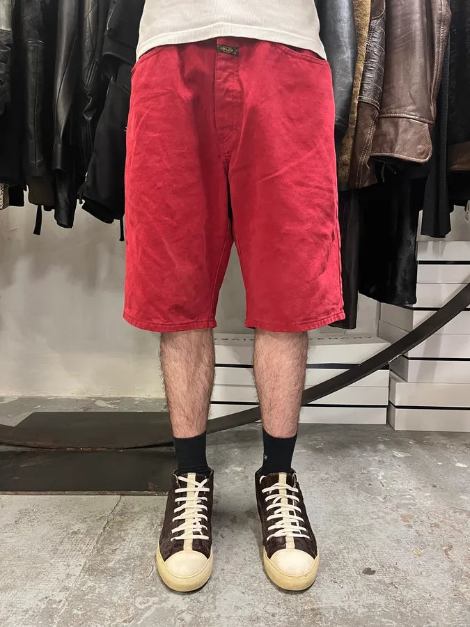 2000s Marithé + François Girbaud Red Cozy Large Shorts (S/M) JniUlHK 0