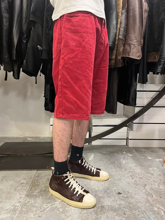 2000s Marithé + François Girbaud Red Cozy Large Shorts (S/M) JniUlHK 2