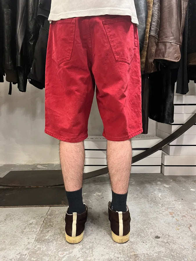 2000s Marithé + François Girbaud Red Cozy Large Shorts (S/M) JniUlHK 3