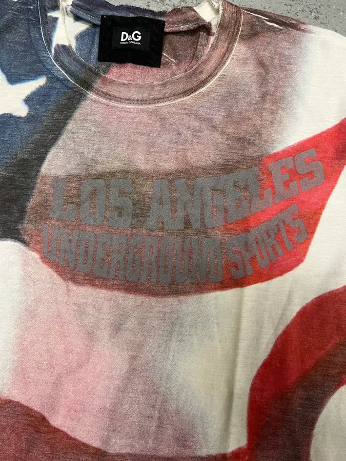 2000s Dolce & Gabbana US Flag T-Shirt (S/M) XrkKyOU 5