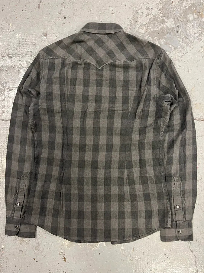 SS2010 Dolce & Gabbana Western Checked Grey Overshirt (S/M) cZvJMfw 5