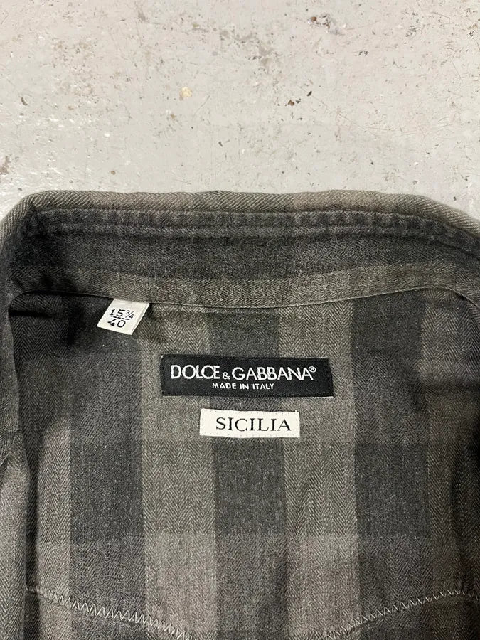 SS2010 Dolce & Gabbana Western Checked Grey Overshirt (S/M) cZvJMfw 7