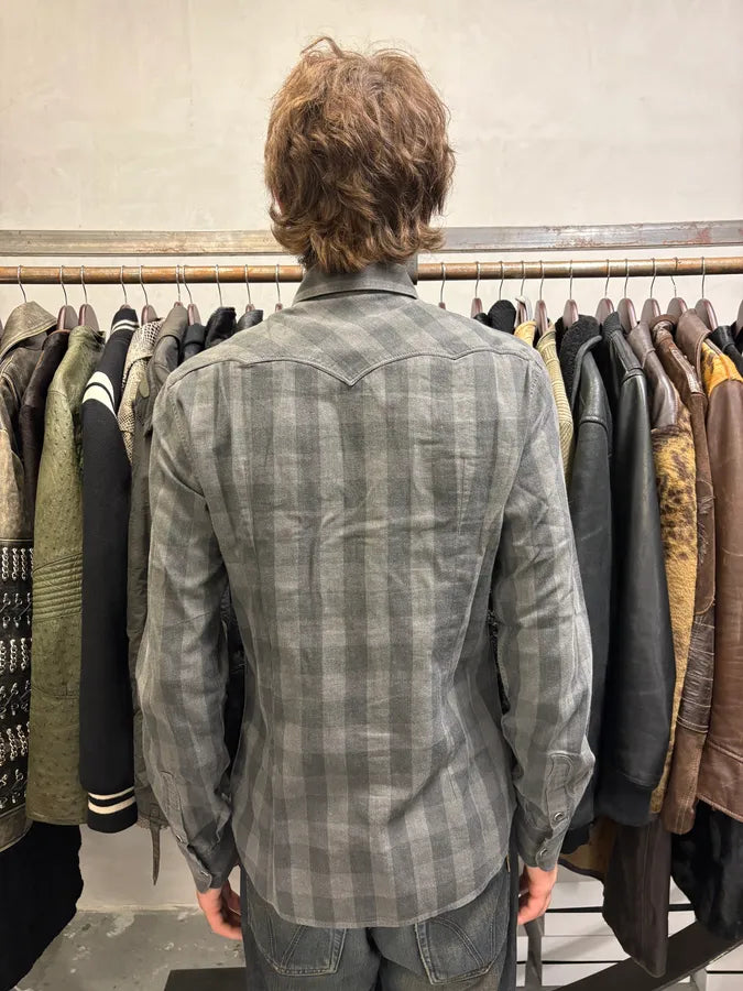 SS2010 Dolce & Gabbana Western Checked Grey Overshirt (S/M) cZvJMfw 2