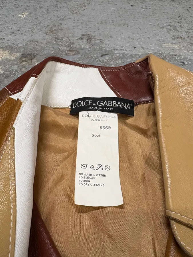 SS2001 Dolce & Gabbana Patchwork Leather Shirt Jacket nkSCIaJ 10