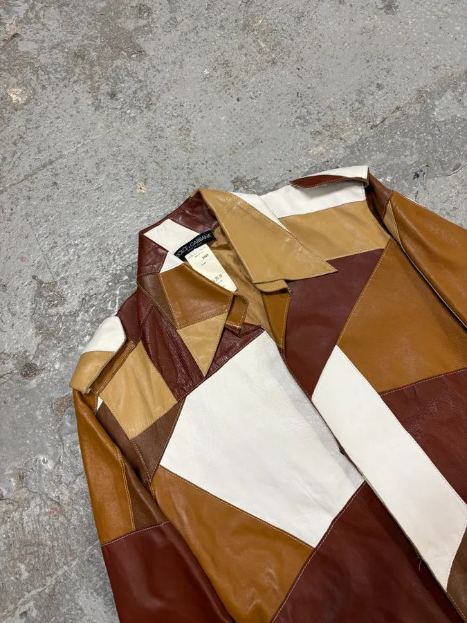 SS2001 Dolce & Gabbana Patchwork Leather Shirt Jacket nkSCIaJ 4