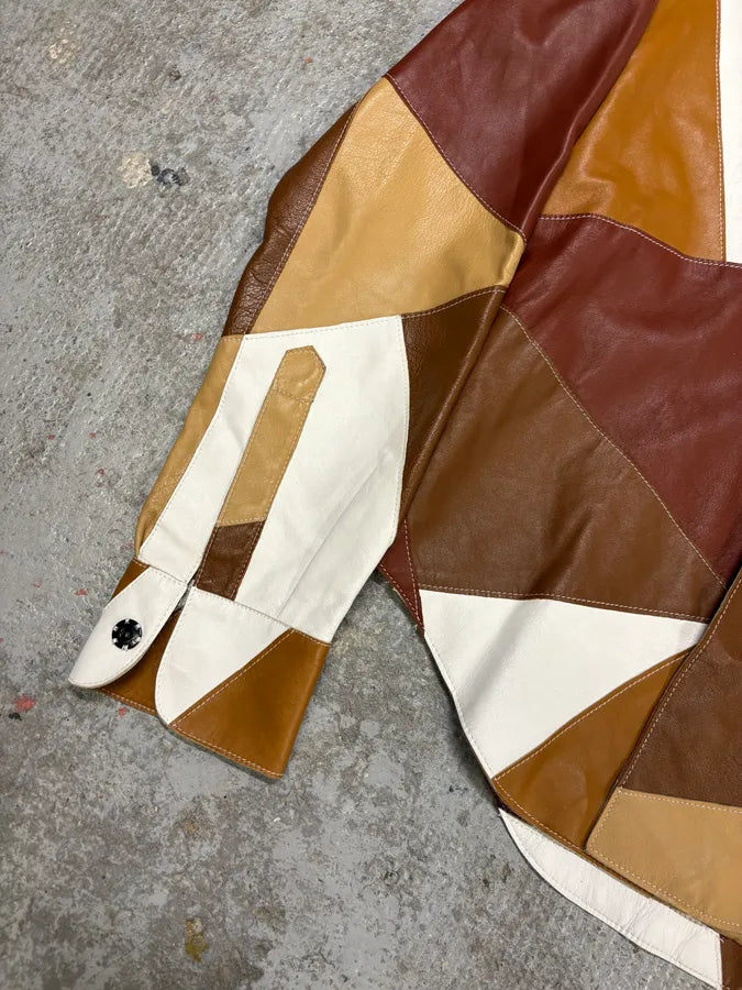 SS2001 Dolce & Gabbana Patchwork Leather Shirt Jacket nkSCIaJ 7