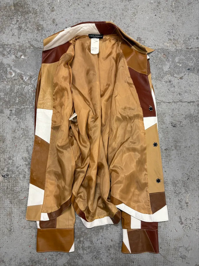 SS2001 Dolce & Gabbana Patchwork Leather Shirt Jacket nkSCIaJ 6