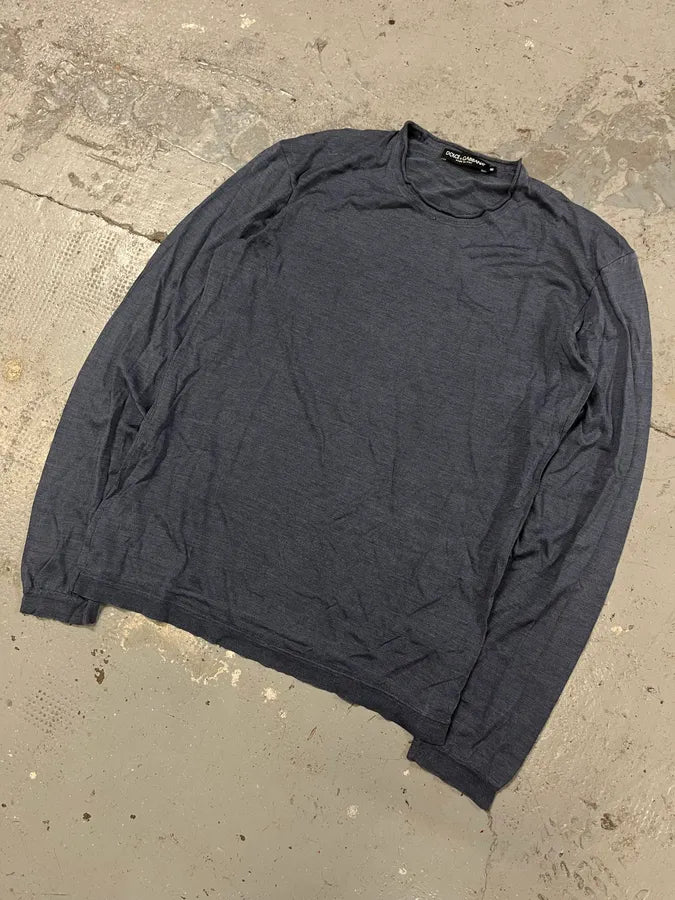 Dolce & Gabbana Minimalist Blue Grey Longsleeves (S/M) egDpzcU 3