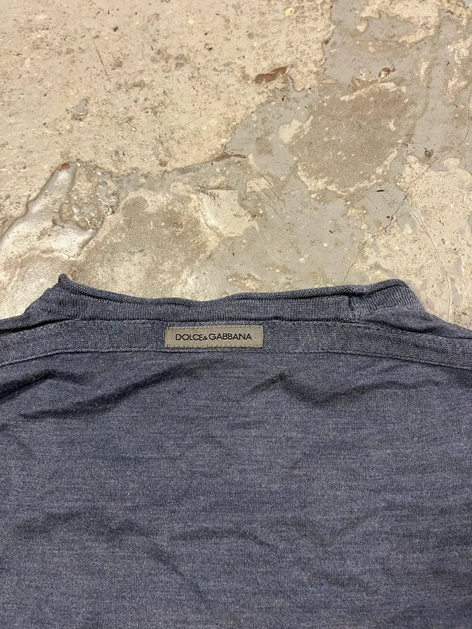 Dolce & Gabbana Minimalist Blue Grey Longsleeves (S/M) egDpzcU 6