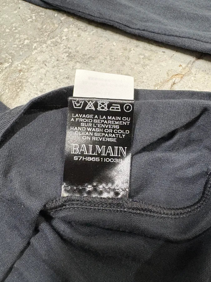 2000s Balmain Navy Buttoned Signature Longsleeves (S) PFZwEzc 12