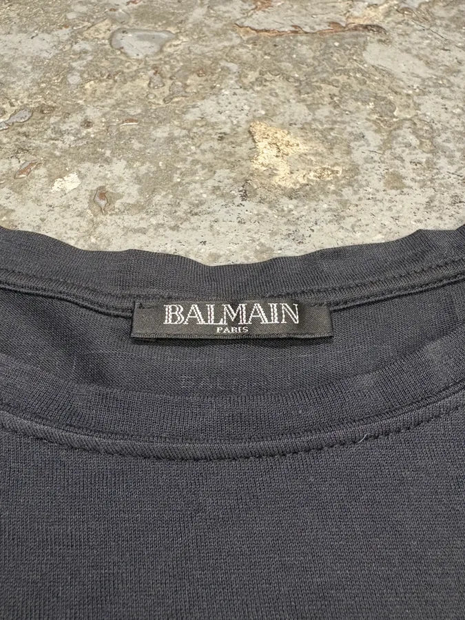2000s Balmain Navy Buttoned Signature Longsleeves (S) PFZwEzc 9