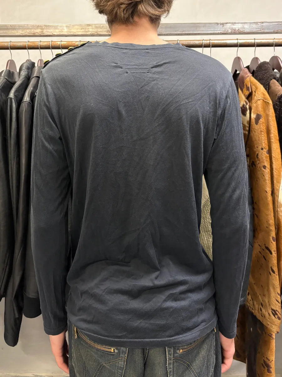 2000s Balmain Navy Buttoned Signature Longsleeves (S) PFZwEzc 2