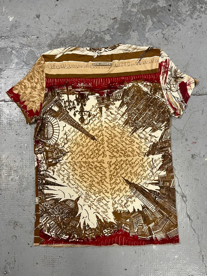 2000s Jean Paul Gaultier Brown Baroque Flowers Tee-Shirt (M/L) nkZcWin 4