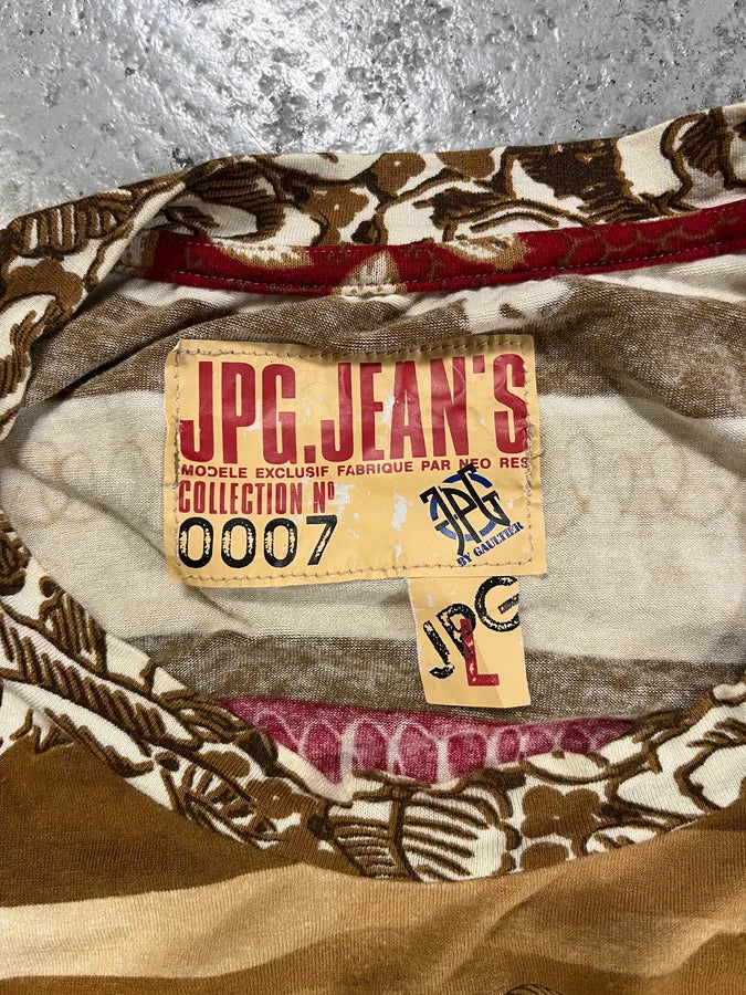 2000s Jean Paul Gaultier Brown Baroque Flowers Tee-Shirt (M/L) nkZcWin 7