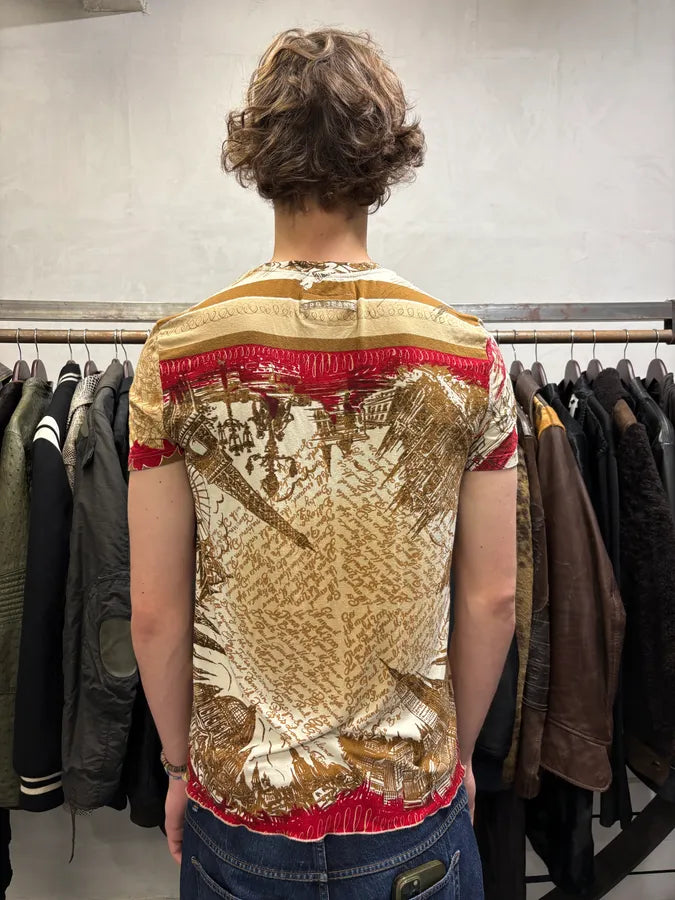 2000s Jean Paul Gaultier Brown Baroque Flowers Tee-Shirt (M/L) nkZcWin 2