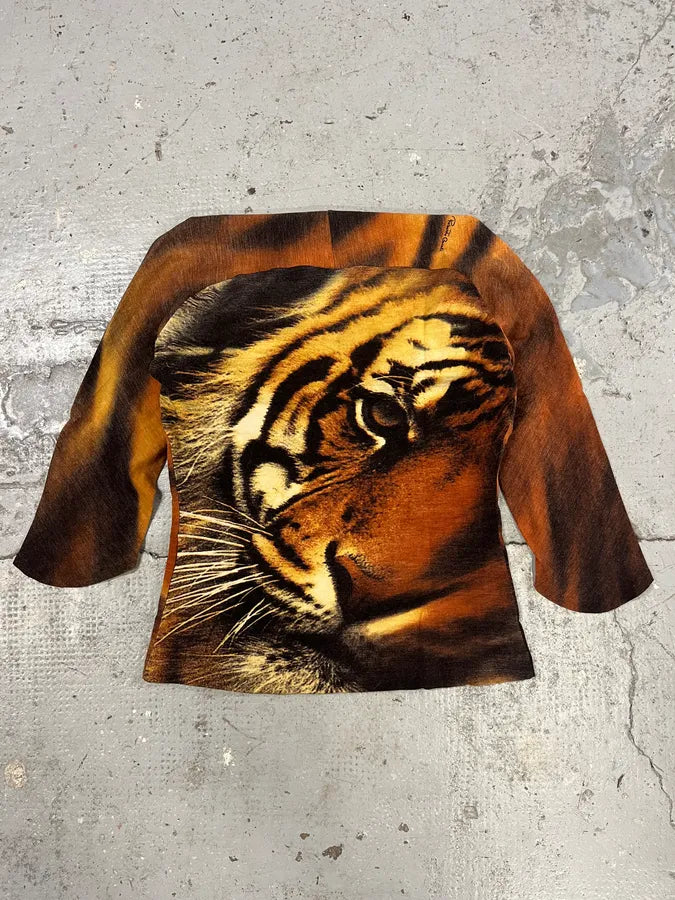 FW2000 Roberto Cavalli Tiger Orange Savage Top (S/M) rRKKuUc 1