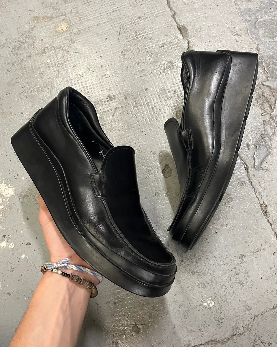 Prada Black Leather Loafers (44eu/us10) kwoCowJ 0