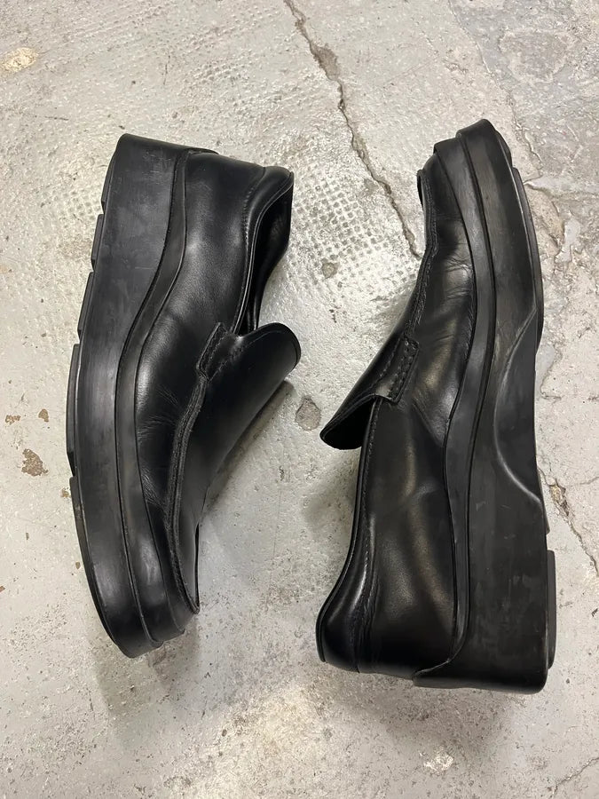 Prada Black Leather Loafers (44eu/us10) kwoCowJ 2