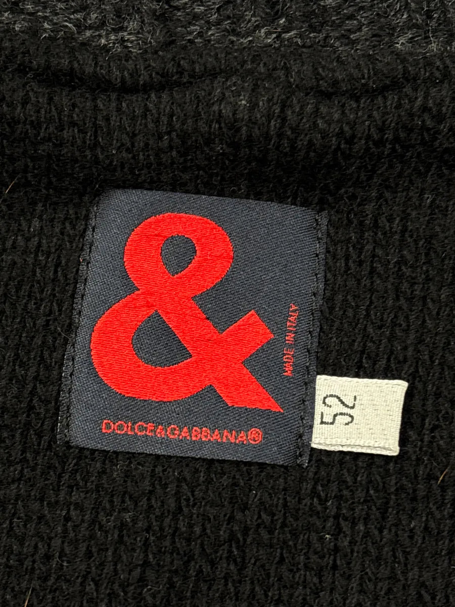 2000s Dolce & Gabbana Dark Grey Wool Ribbed Zip-Up Stand Collar Sweater frvyDuGQ 8