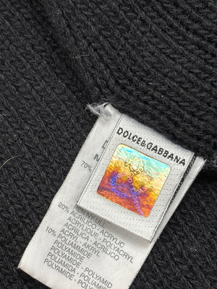 2000s Dolce & Gabbana Dark Grey Wool Ribbed Zip-Up Stand Collar Sweater frvyDuGQ 9