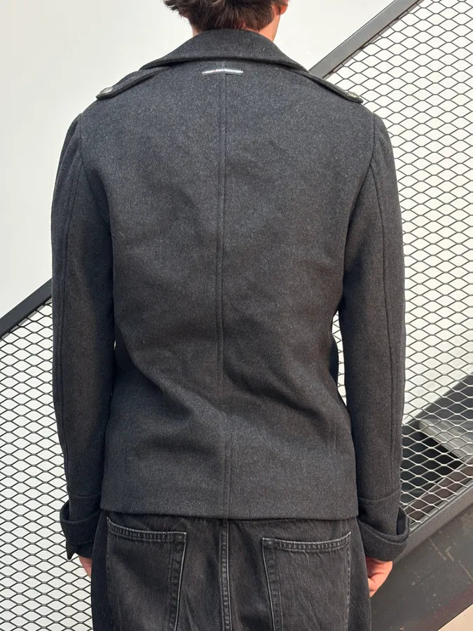 AW2009 Jean Paul Gaultier Grey Wool Double-Breasted Officer Coat BWpbHCd 2