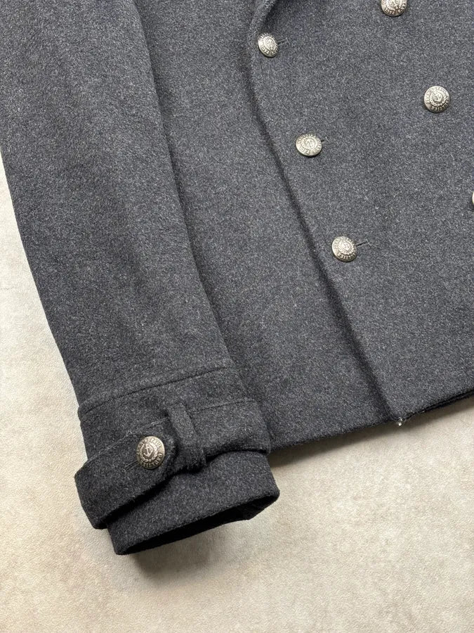 AW2009 Jean Paul Gaultier Grey Wool Double-Breasted Officer Coat BWpbHCd 8