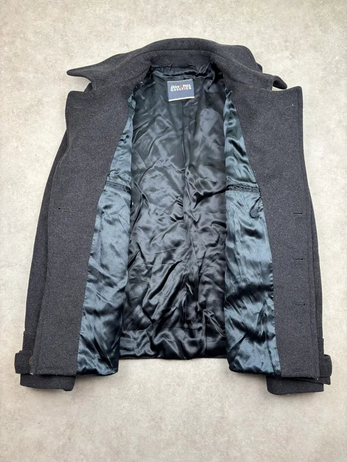 AW2009 Jean Paul Gaultier Grey Wool Double-Breasted Officer Coat BWpbHCd 6