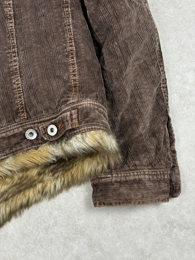 AW2001 Dolce & Gabbana Brown Corduroy Fur Jacket lscpJZr 8