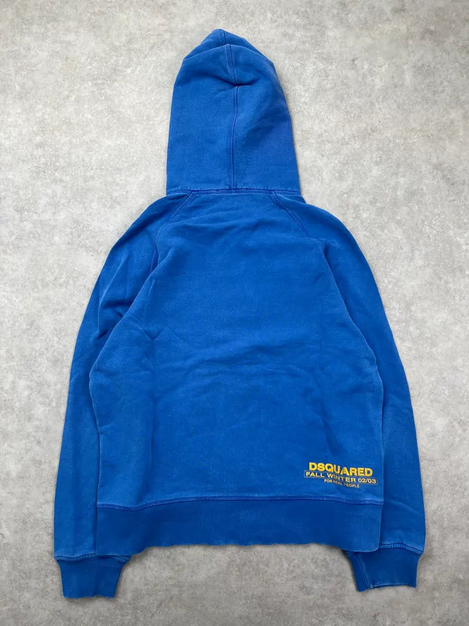 AW2002 Dsquared2 Blue Hussel Distressed Hoodie ayRlThe 3