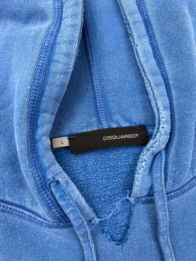 AW2002 Dsquared2 Blue Hussel Distressed Hoodie ayRlThe 9